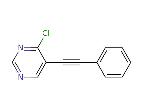 Molecular Structure of 393857-03-9 (Pyrimidine, 4-chloro-5-(phenylethynyl)-)