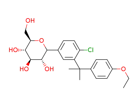 1-{4-chloro-3-[(dimethyl)(4-ethyloxyphenyl)methyl]phenyl}-1-deoxy-α/β-D-glucopyranose