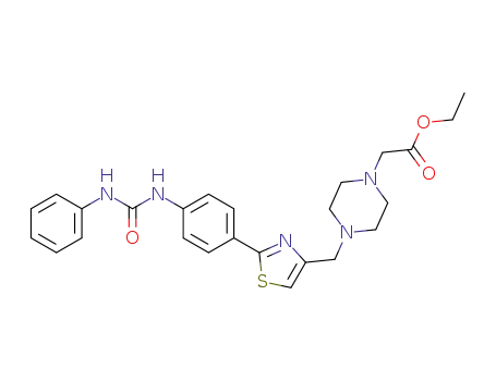 ethyl 2-(4-((2-(4-(3-phenylureido)phenyl)thiazol-4-yl)methyl)piperazin-1-yl)acetate
