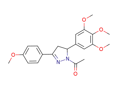 Molecular Structure of 163074-71-3 (1H-Pyrazole,
1-acetyl-4,5-dihydro-3-(4-methoxyphenyl)-5-(3,4,5-trimethoxyphenyl)-)