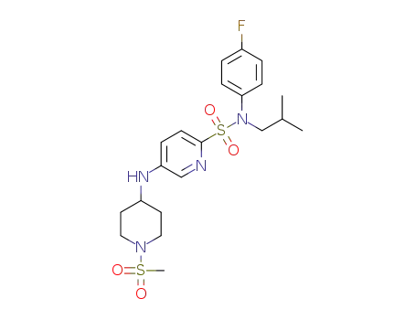 N-(4-fluorophenyl)-N-isobutyl-5-((1-(methylsulfonyl)piperidin-4-yl)amino)pyridine-2-sulfonamide