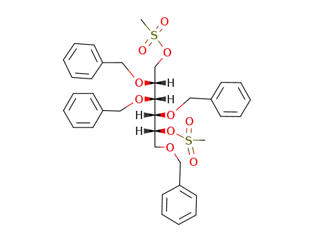 Molecular Structure of 77698-99-8 (2,3,4,6-TETRA-O-BENZYL-1,5-DI-O-METHANESULFONYL-D-GLUCITOL)