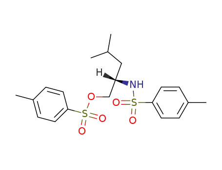 Molecular Structure of 87601-32-9 (Benzenesulfonamide,
4-methyl-N-[3-methyl-1-[[[(4-methylphenyl)sulfonyl]oxy]methyl]butyl]-, (S)-)