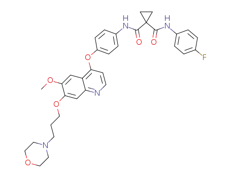 cyclopropane-1,1-dicarboxylic acid {3-fluoro-4-[6-methoxy-7-(3-morpholin-4-yl-propoxy)-quinolin-4-ylamino]-phenyl}-amide (4-fluoro-phenyl)-amide