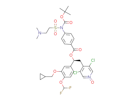 (S)-4-(2-(4-(N-(tert-butoxycarbonyl)-2-(dimethylamino)-ethylsulfonamido)benzoyloxy)-2-(3-(cyclopropylmethoxy)-4-(difluoromethoxy)-phenyl)ethyl)-3,5-dichloropyridine 1-oxide
