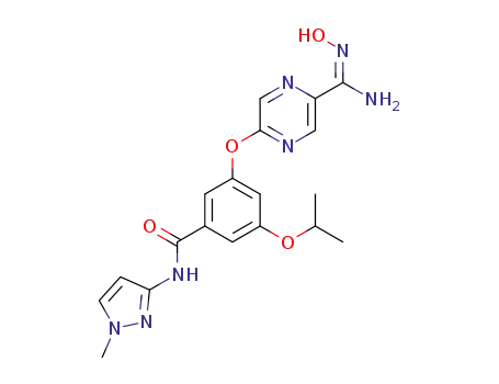 3-{[5-(N'-hydroxycarbamimidoyl)pyrazin-2-yl]oxy}-5-isopropoxy-N-(1-methyl-1H-pyrazol-3-yl)benzamide