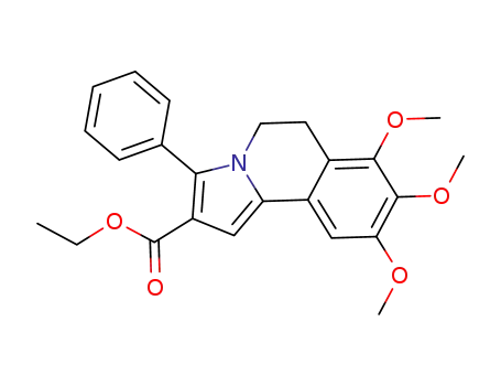 Molecular Structure of 1428796-94-4 (ethyl 7,8,9-trimethoxy-3-phenyl-5,6-dihydropyrrolo[2, 1-a]isoquinoline-2-carboxylate)
