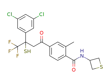 4-[3-(3,5-dichloro-phenyl)-4,4,4-trifluoro-3-mercapto-butyryl]-2-methyl-N-thietan-3-yl-benzamide