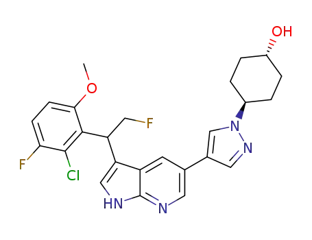 trans-4-(4-{3-[-1-(2-chloro-3-fluoro-6-methoxyphenyl)-2-fluoroethyl]-1H-pyrrolo[2,3-b]pyridin-5-yl}-1H-pyrazol-1-yl)cyclohexanol