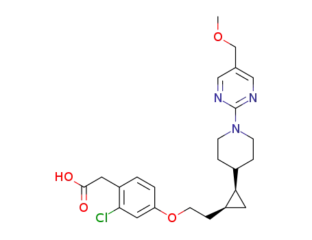(2-chloro-4-{2-[(1S,2R)-2-{1-[5-(methoxymethyl)pyrimidin-2-yl]piperidin-4-yl}cyclopropyl]ethoxy}phenyl)acetic acid