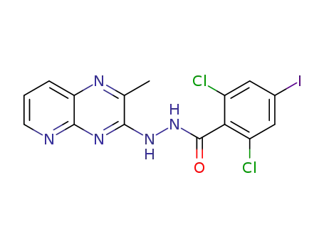 2,6-dichloro-4-iodo-benzoic acid N'-(2-methyl-pyrido[2,3-b]pyrazin-3-yl)-hydrazide