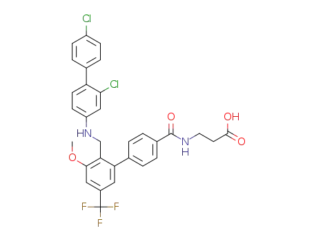 3-(2'-(((2,4'-dichloro-[1,1'-biphenyl]-4-yl)amino)methyl)-3'-methoxy-5'-(trifluoromethyl)-[1,1'-biphenyl]-4-ylcarboxamido)propanoic acid