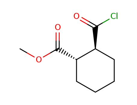 Molecular Structure of 111955-06-7 (Cyclohexanecarboxylic acid, 2-(chlorocarbonyl)-, methyl ester, (1R,2S)-rel- (9CI))