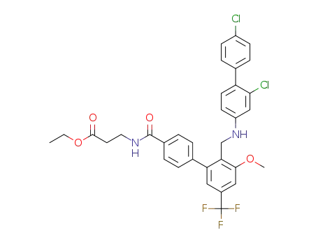Ethyl 3-(2'-(((2,4'-dichloro-[1,1'-biphenyl]-4-yl)amino)methyl)-3'-methoxy-5'-(trifluoromethyl)-[1,1'-biphenyl]-4-ylcarboxamido)propanoate