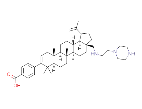 4-((1R,3aS,5aR,5bR,7aR,11aS,11bR,13aR,13bR)-5a,5b,8,8,11a-pentamethyl-3a-((2-(piperazin-1-yl)ethylamino)methyl)-1-(prop-1-en-2-yl)-2,3,3a,4,5,5a,5b,6,7,7a,8,11,11a,11b,12,13,13a,13b-octadecahydro-1H-cyclopenta[a]chrysen-9-yl)benzoic acid