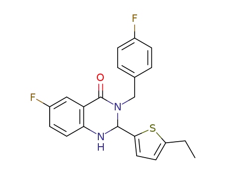 Molecular Structure of 1542098-94-1 (2-(5-ethylthiophen-2-yl)-6-fluoro-3-(4-fluorobenzyl)-2,3-dihydroquinazolin-4(1H)-one)