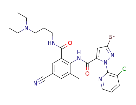 3-bromo-1-(3-chloropyridin-2-yl)-N-(4-cyano-2-((3-(diethylamino)propyl)carbamoyl)-6-methylphenyl)-1H-pyrazole-5-carboxamide