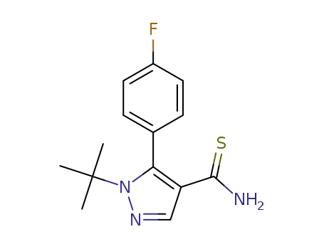 Molecular Structure of 1421848-74-9 (1-tert-butyl-5-(4-fluorophenyl)-1H-pyrazole-4-carbothioamide)