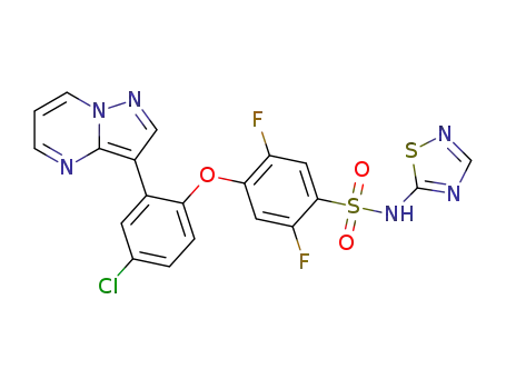 4-(4-chloro-2-(pyrazolo[1,5-a]pyrimidin-3-yl)phenoxy)-2,5-difluoro-N-(1,2,4-thiadiazol-5-yl)benzenesulfonamide