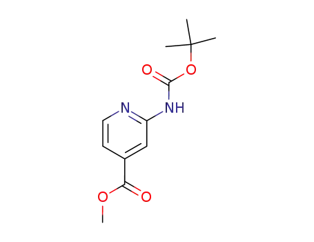 Molecular Structure of 639091-75-1 (2-[[(1,1-Dimethylethoxy)carbonyl]amino]-4-pyridinecarboxylic acidmethylester)