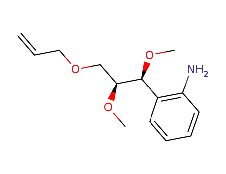 Molecular Structure of 1421051-27-5 (2-((1S,2S)-3-(allyloxy)-1,2-dimethoxypropyl)aniline)