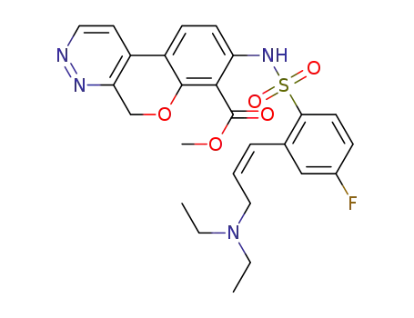 7-[2-((Z)-3-diethylaminoprop-1-enyl)-4-fluorobenzenesulfonyl-amino]-10H-9-oxa-1,2-diazaphenanthrene-8-carboxylate