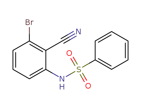Molecular Structure of 1392091-60-9 (N-(3-bromo-2-cyanophenyl)-benzenesulfonamide)
