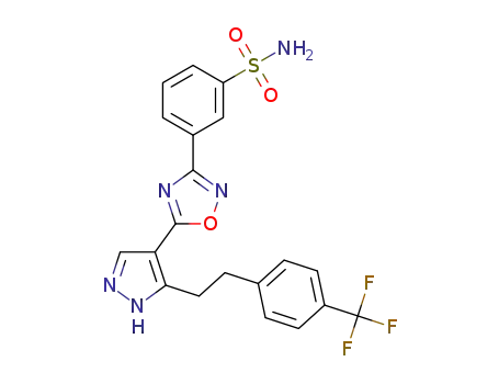 3-[5-(5-{2-[4-(trifluoromethyl)phenyl]ethyl}-1H-pyrazol-4-yl)-1,2,4-oxadiazol-3-yl]benzenesulfonamide