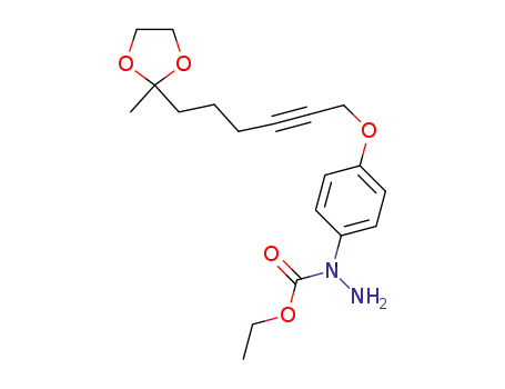 ethyl 1-(4-((6-(2-methyl-1,3-dioxolan-2-yl)hex-2-yn-1-yl)oxy)phenyl)hydrazine-1-carboxylate