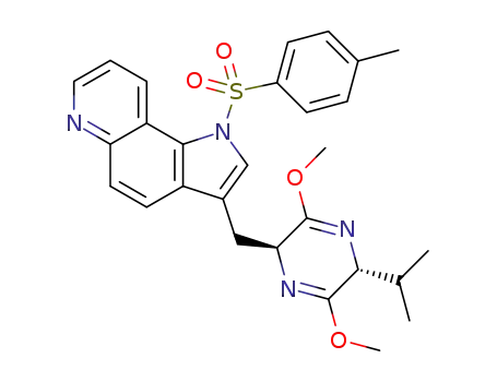 3-(((2S,5R)-5-isopropyl-3,6-dimethoxy-2,5-dihydropyrazin-2-yl)methyl)-1-tosyl-1H-pyrrolo[2,3-f] quinoline