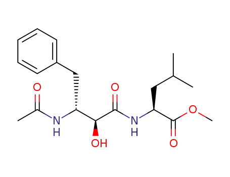 Molecular Structure of 82008-81-9 ((S)-methyl 2-((2S,3R)-3-acetamido-2-hydroxy-4-phenylbutanamido)-4-methylpentanoate)