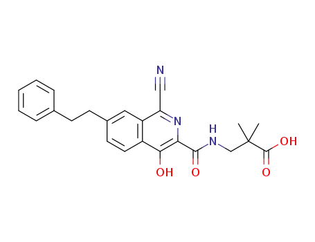 3-[(1-cyano-4-hydroxy-7-phenethylisoquinoline-3-carbonyl)amino]-2,2-dimethylpropionic acid