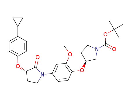 (3S)-tert-butyl 3-(4-(3-(4-cyclopropylphenoxy)-2-oxopyrrolidin-1-yl)-2-methoxyphenoxy)pyrrolidine-1-carboxylate