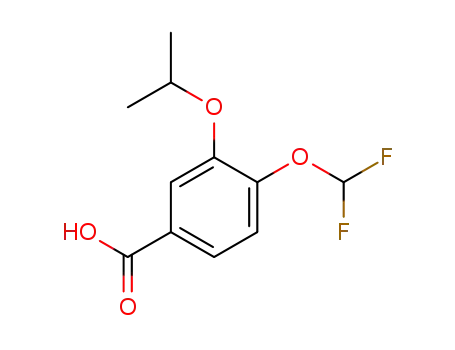 Molecular Structure of 159783-48-9 (Benzoic acid, 4-(difluoromethoxy)-3-(1-methylethoxy)-)
