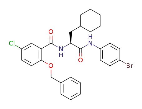 2-(benzyloxy)-5-chloro-N-[(2S)-1-[(4-bromophenyl)amino]-1-oxo-3-cyclohexylpropan-2-yl]benzamide
