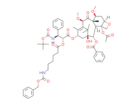(2aR,4S,4aS,6R,9S,11S,12S,12aR,12bS)-12b-acetoxy-9-(((2R,3S)-2-((6-(((benzyloxy)carbonyl)amino)hexanoyl)oxy)-3-((tertbutoxycarbonyl)amino)-3-phenylpropanoyl)oxy)-11-hydroxy-4,6-dimethoxy-4a,8,13,13-tetramethyl-5-oxo-2a,3,4,4a,5,6,9,10,11,12,12a,12b-dodecahydro-1H-7,11-methanocyclodeca[3,4]benzo[1,2-b]oxet-12-yl benzoate