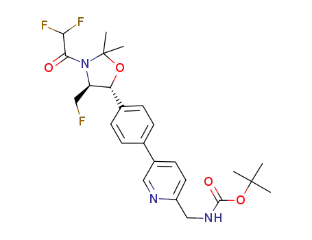 tert-butyl (5-(4-((4S,5R)-3-(2,2-difluoroacetyl)-4-(fluoromethyl)-2,2-dimethyloxazolidin-5-yl)phenyl)pyridin-2-yl)methylcarbamate