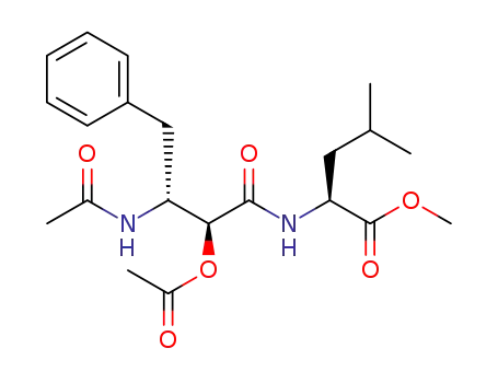 Molecular Structure of 1459703-79-7 ((S)-methyl 2-((2S,3R)-3-acetamido-2-acetoxy-4-phenylbutanamido)-4-methylpentanoate)