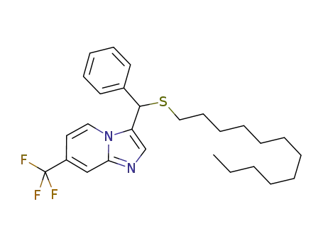 Molecular Structure of 1508297-75-3 (3-((dodecylthio)(phenyl)methyl)-7-(trifluoromethyl)imidazo[1,2-a]pyridine)