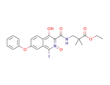 3-[(4-hydroxy-1-iodo-2-oxy-7-phenoxyisoquinoline-3-carbonyl)amino]-2,2-dimethylpropionic acid ethyl ester