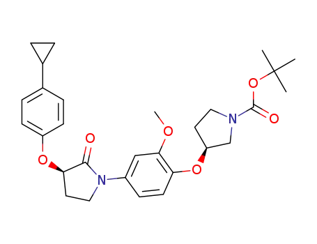 (3S)-tert-butyl 3-(4-(3-(4-cyclopropylphenoxy)-2-oxopyrrolidin-1-yl)-2-methoxyphenoxy)pyrrolidine-1-carboxylate