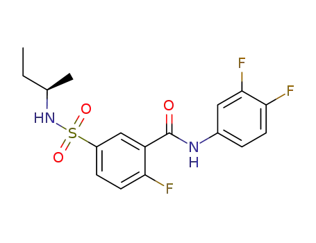 Molecular Structure of 1572510-80-5 ((S)-5-(N-(sec-butyl)sulfamoyl)-N-(3,4-difluorophenyl)-2-fluorobenzamide)