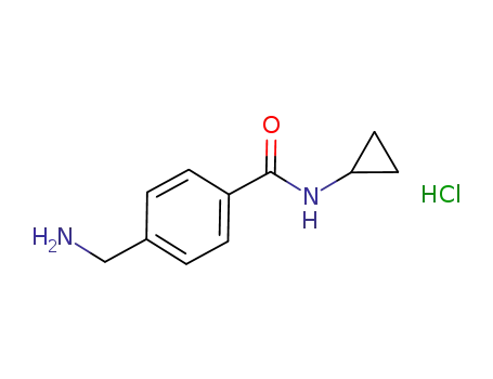 Molecular Structure of 675112-85-3 (Benzamide, 4-(aminomethyl)-N-cyclopropyl-, monohydrochloride)