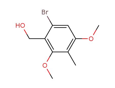 Molecular Structure of 110466-11-0 (Benzenemethanol, 6-bromo-2,4-dimethoxy-3-methyl-)