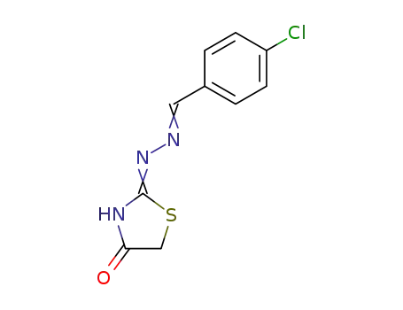 Benzaldehyde, 4-chloro-, (4,5-dihydro-4-oxo-2-thiazolyl)hydrazone