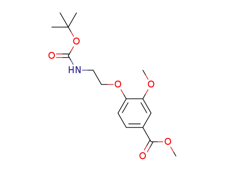 Molecular Structure of 1569084-51-0 (methyl 4-{2-[(tert-butoxycarbonyl)amino]ethoxy}-3-methoxybenzoate)