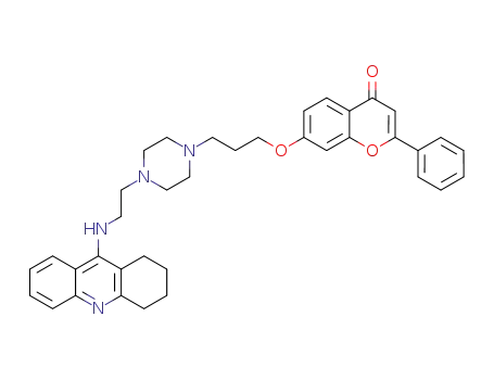 2-phenyl-7-(3-(4-(2-((1,2,3,4-tetrahydroacridin-9-yl)amino)ethyl)piperazin-1-yl)propoxy)-4H-chromen-4-one