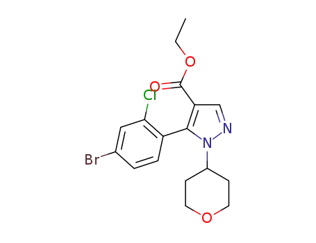 ethyl 5-(4-bromo-2-chlorophenyl)-1-(tetrahydro-2H-pyran-4-yl)-1H-pyrazole-4-carboxylate