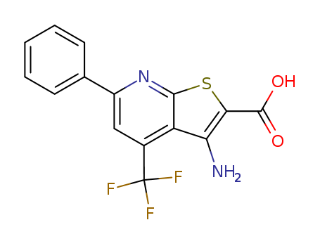 3-AMINO-6-PHENYL-4-(TRIFLUOROMETHYL)THIENO[2,3-B]PYRIDINE-2-CARBOXYLIC ACID  CAS NO.104960-56-7
