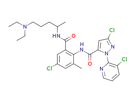 3-chloro-N-(4-chloro-2-((5-(diethylamino)pentan-2-yl)carbamoyl)-6-methylphenyl)-1-(3-chloropyridin-2-yl)-1H-pyrazole-5-carboxamide